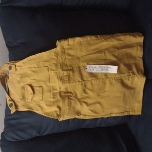 Girls Mustard Overall Dress, Size 10/12